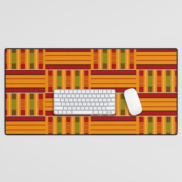 Kente Cloth Pattern African Ghana Design Desk Mat