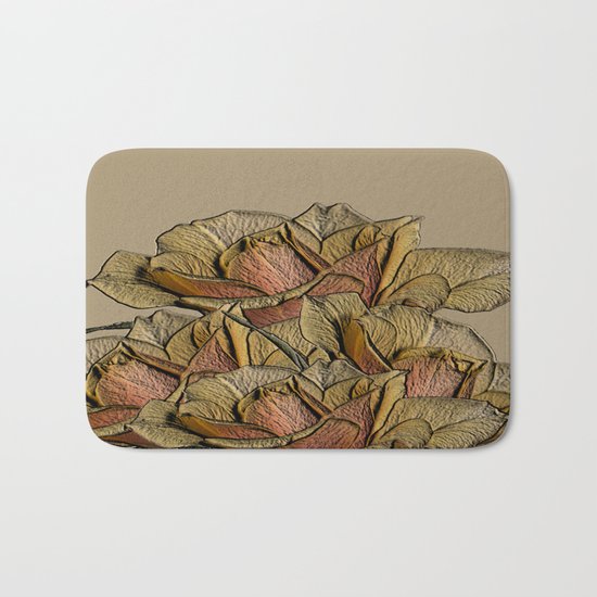 Elegant Copper and Bronze Roses Bath Mat