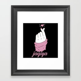 Jagiya Korean Heart K Pop Love Heart Finger Framed Art Print