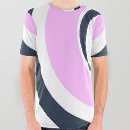 Modern Abstract Skateboard Wheel Pink All Over Graphic Tee