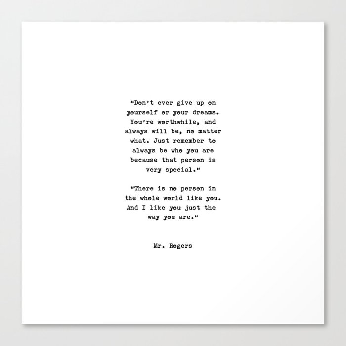 Mr. Rogers | Typewriter Style Quote Canvas Print
