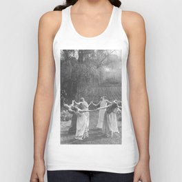 Circle Of Witches Vintage Women Dancing Black And White Unisex Tank Top