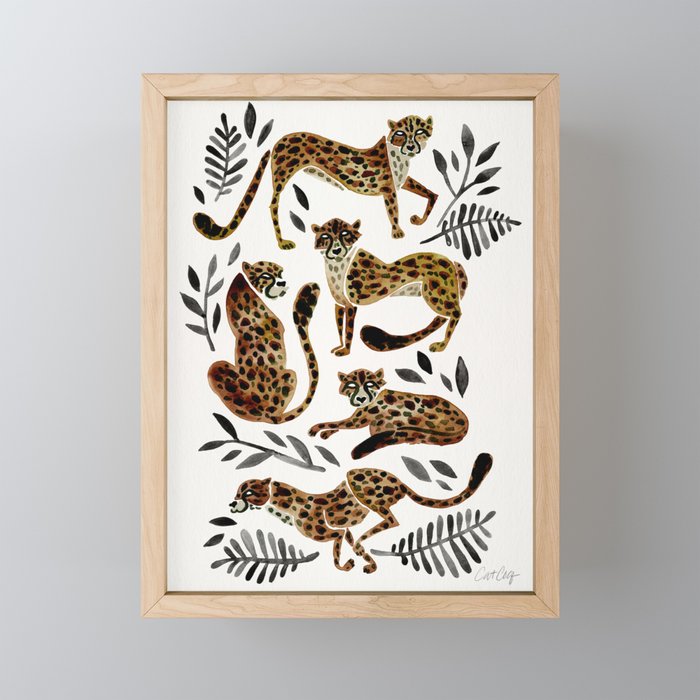 Cheetah Collection – Mocha & Black Palette Framed Mini Art Print