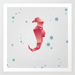 Seahorse_2 Art Print | Vector, Art, Graphicdesign, Papercraft, Illustration, Seahorse, Gradient, Digital, Design, Ocean 