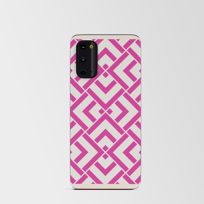 Hot pink summer geometric pattern pillow Android Card Case