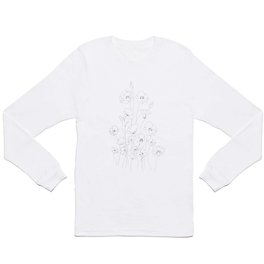 Poppy Flowers Line Art Long Sleeve T-shirt