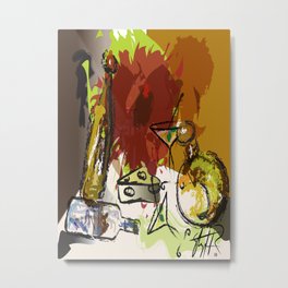 KIDNAPPIN' OF THE CHEEZ Metal Print | Abstract, Painting, Fantasy, Partying, Food Drinks, Digital, Drinking, Entertaining 