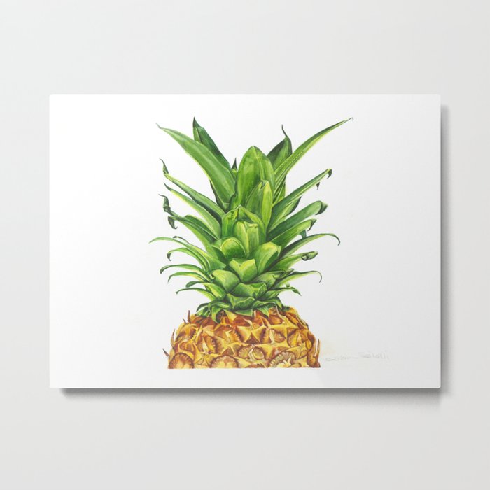 Watercolor Pineapple Metal Print