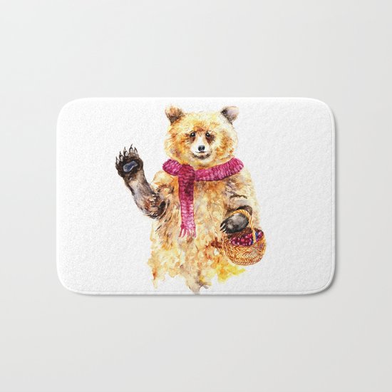 Bear says Hello Bath Mat