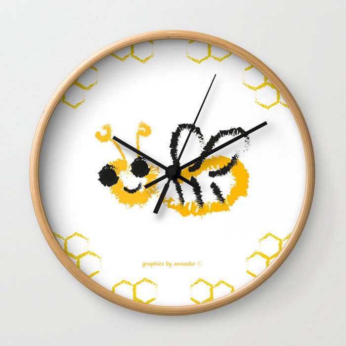 Happy bee Wall Clock