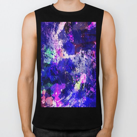 Freedom - Abstract In Blue And Purple Biker Tank