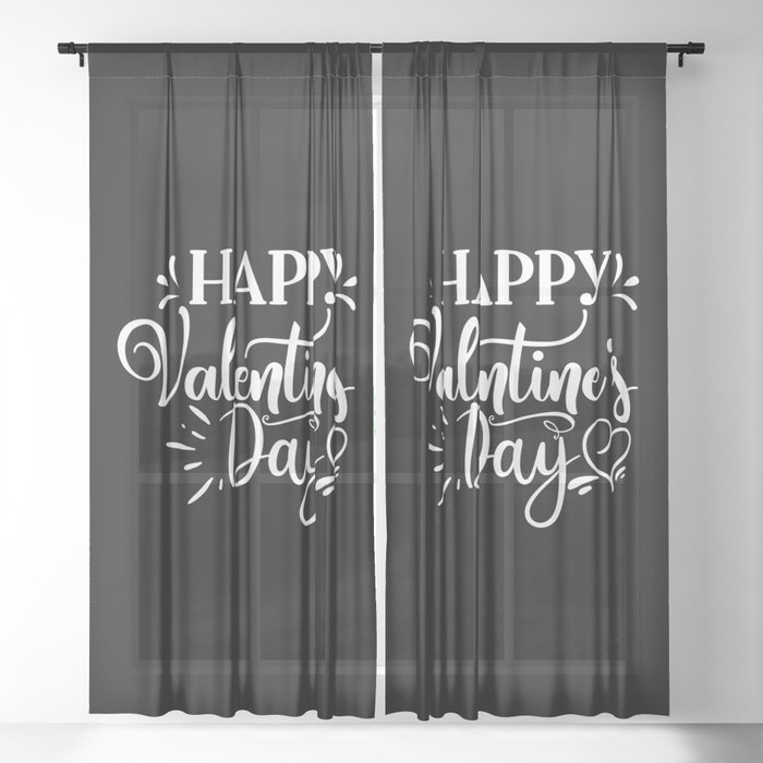 Happy Valentine's Day Sheer Curtain