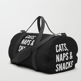 Cats, Naps & Snacks (Black) Duffle Bag
