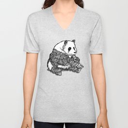 Panda Chillin V Neck T Shirt