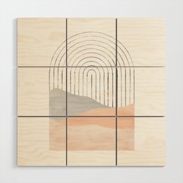 Pink and gray arch Wood Wall Art
