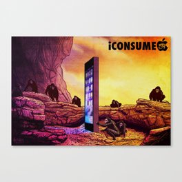 Ape Men meet iPhone Monolith - 2001 A Space Odyssey iCONSUME Canvas Print