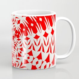 Star White And Red Geometric Shape Kaleidoscope Coffee Mug