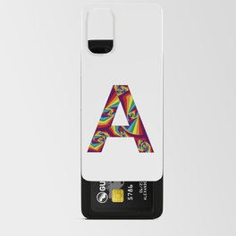 capital letter A with rainbow colors and spiral effect Android Card Case