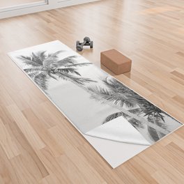 Floridian Palms Black & White #1 #tropical #wall #art #society6  Yoga Towel
