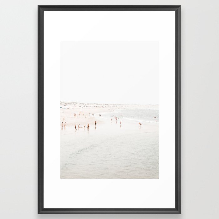At The Beach (seven) - minimal beach series - ocean sea photography by Ingrid Beddoes Framed Art Print