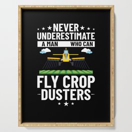Crop Dusting Plane Rc Drone Airplane Pilot Serving Tray