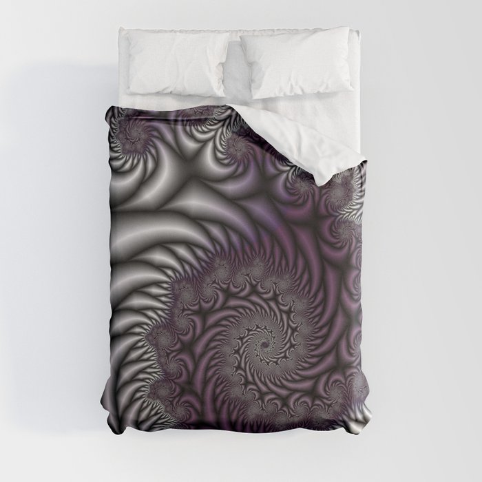 Purple and Gray Duvet Cover