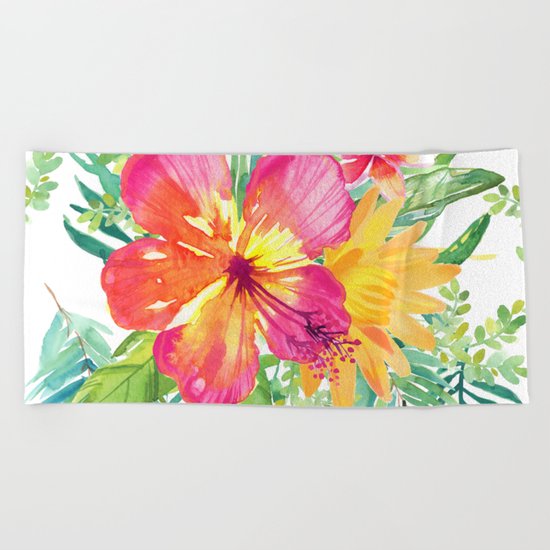 Floral paradise Beach Towel