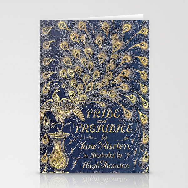 Pride and Prejudice by Jane Austen Vintage Peacock Book Cover Stationery Cards