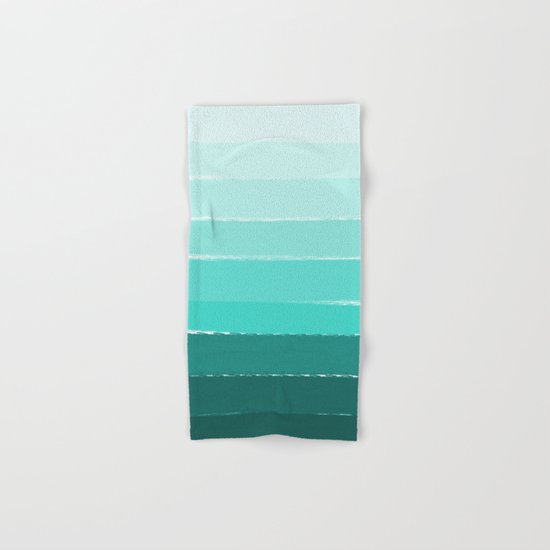 Ombre brushstrokes modern minimal ocean abstract painting wall art Hand & Bath Towel