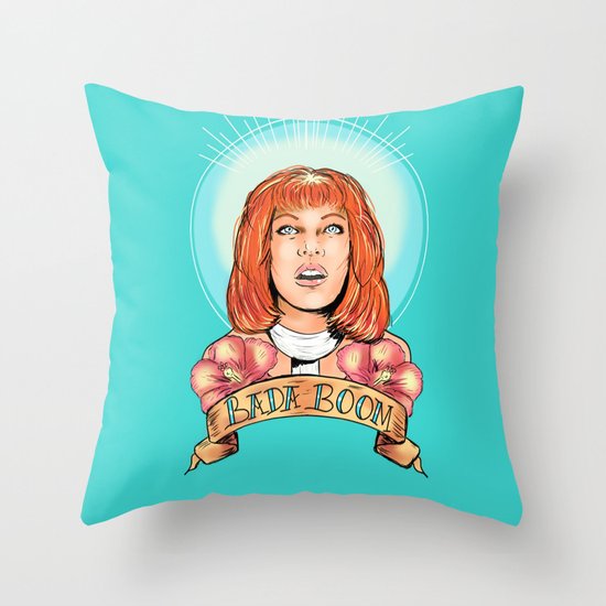 St. Leeloo of the Big Bada Boom Throw Pillow