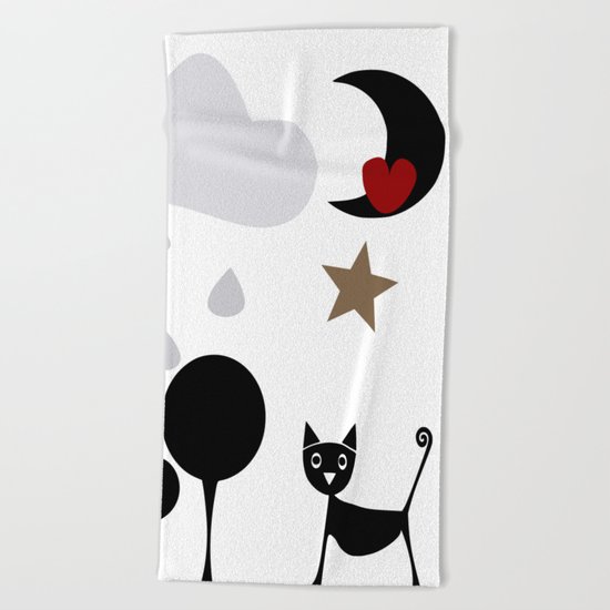cat Beach Towel