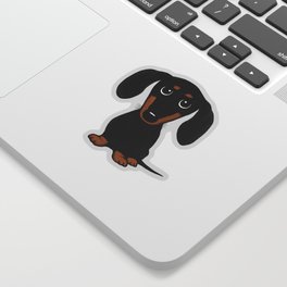 Black and Tan Dachshund | Cute Cartoon Wiener Dog Sticker