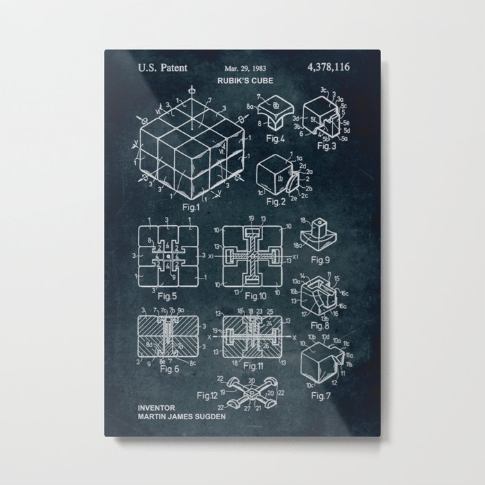 1983 rubik cube patent art Metal Print