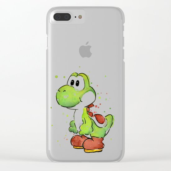 Yoshi Watercolor Mario Clear iPhone Case