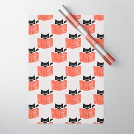 Cat reading book Wrapping Paper