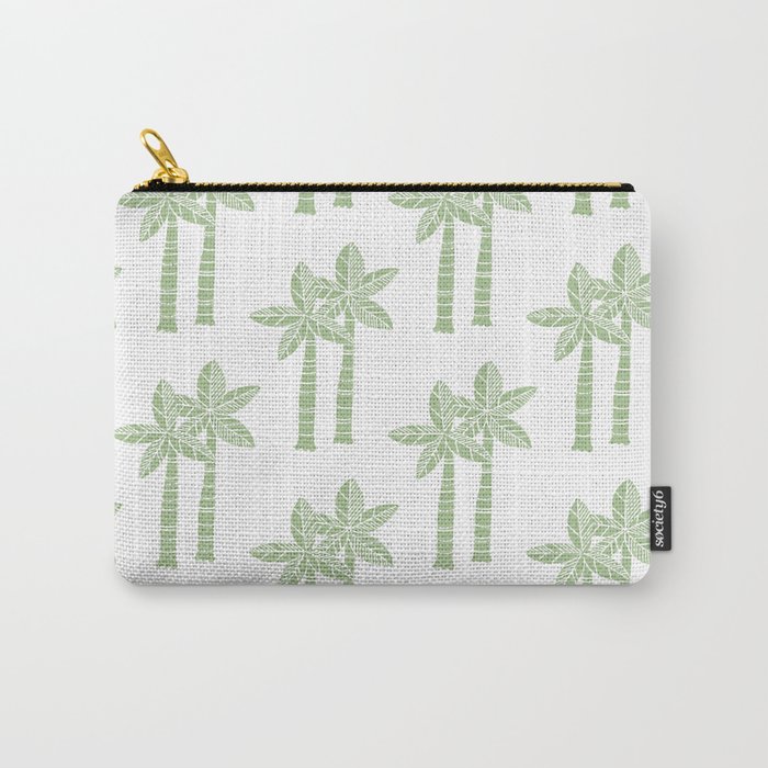 Palm Tree Pattern Nile Green 3 Carry-All Pouch
