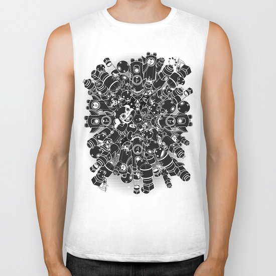 For Good For Evil - Black on White Biker Tank
