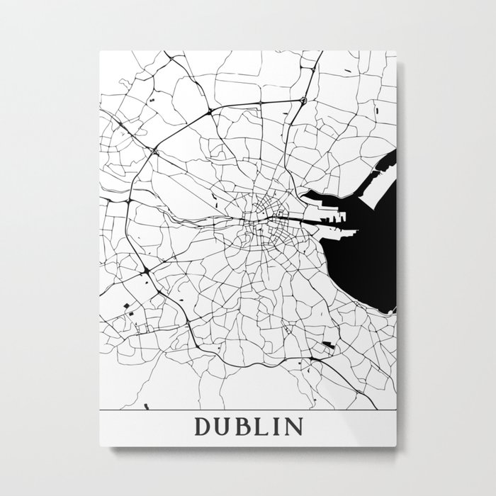 Dublin Minimal Map Metal Print