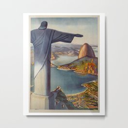Rio Vintage Travel Poster Metal Print