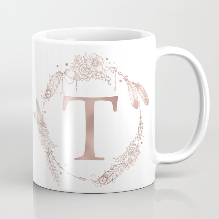 Teal Tee Rose Gold Monogram Tee