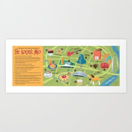 Illustrated Map of St. Louis Art Print