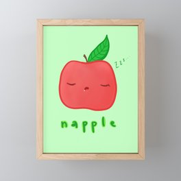 Napping Apple Framed Mini Art Print