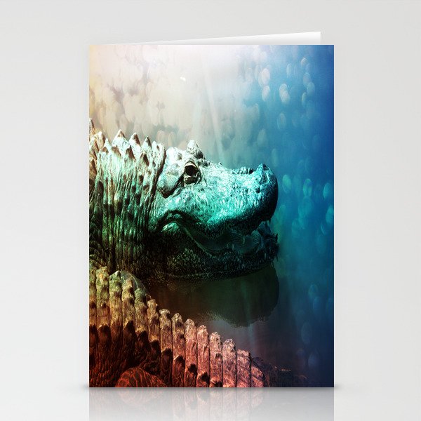 The Alligator that Wears the Rainbow Rays  Stationery Cards