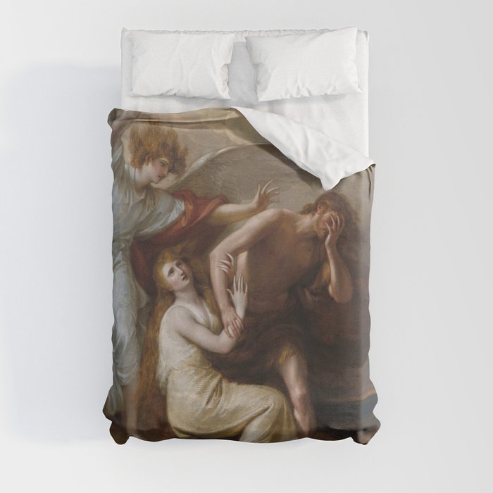 The Expulsion of Adam and Eve from Paradise - Benjamin West Duvet Cover