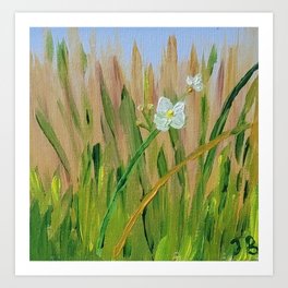 Acrylic painting of wildflower on the trail Art Print