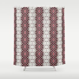 red baroque stripe pattern Shower Curtain
