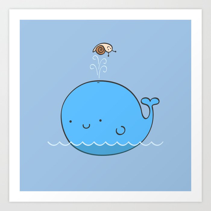 The Whale and the Snail Art Print