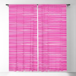 Pink & White Lines  Blackout Curtain