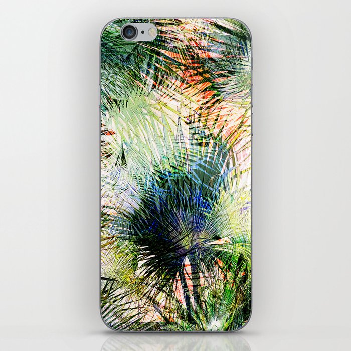 Modern palm leaves tropical abstract design iPhone Skin
