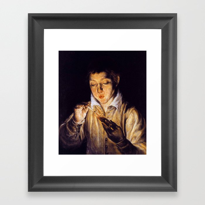 El Greco (Domenikos Theotokopoulos) "A Boy on an to Light a Framed Art Print by Alexandra_Arts | Society6